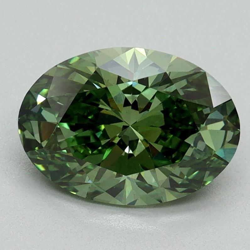 1.70 Ct. Fancy Vivid Green Oval Lab Grown Diamond