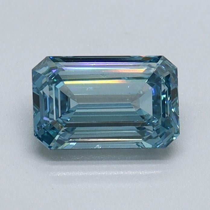 0.72 Ct. Fancy Intense Malibu Blue Emerald Lab Grown Diamond