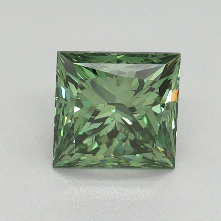 1.10 Ct. Fancy Vivid Pacific Green Princess Lab Grown Diamond