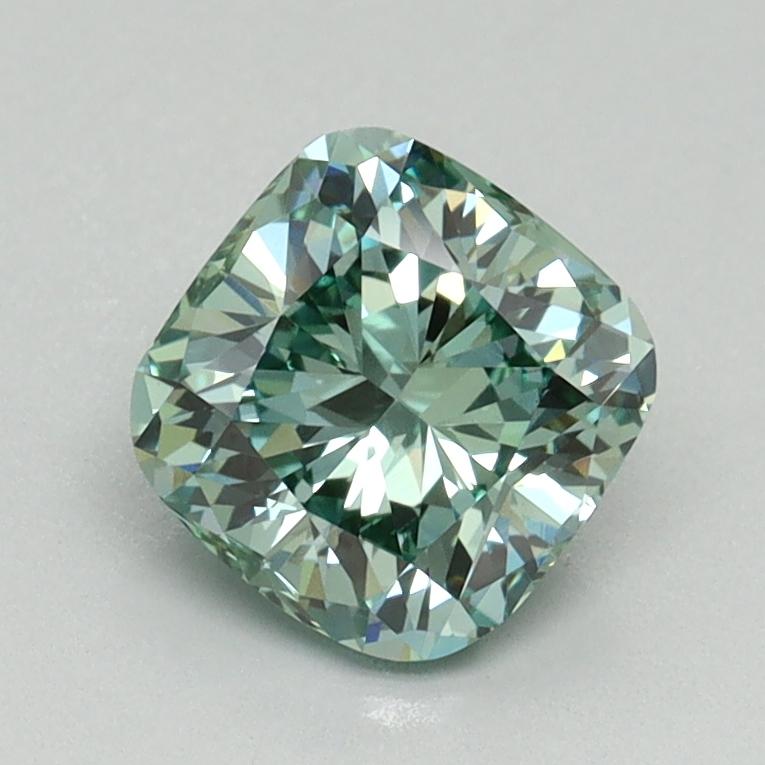 1.15 Ct. Fancy Vivid Pacific Green Cushion Lab Grown Diamond