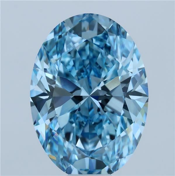 15.06 Ct. Fancy Vivid Blue Oval Lab Grown Diamond