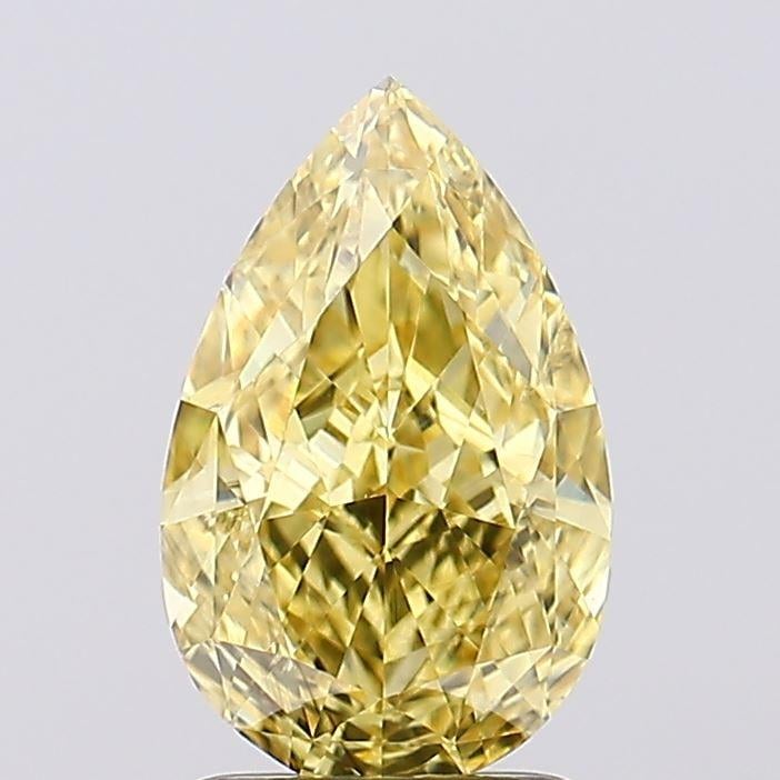 2.12 Ct. Fancy Vivid  Yellow Pear Lab Grown Diamond