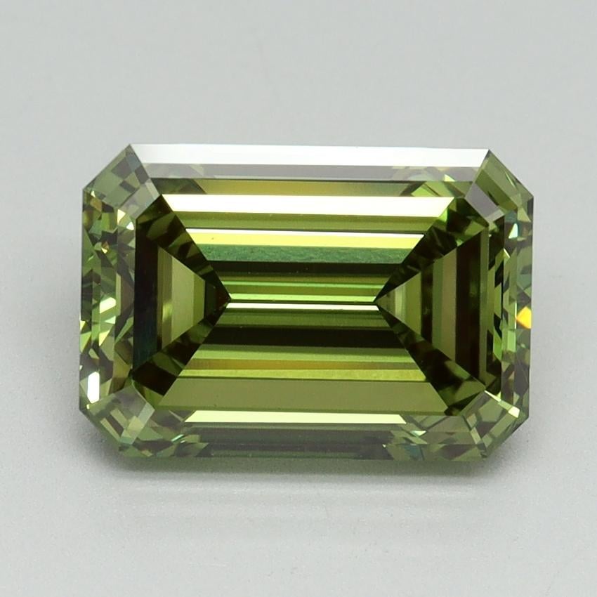3.09 Ct. Fancy Vivid Green Emerald Lab Grown Diamond