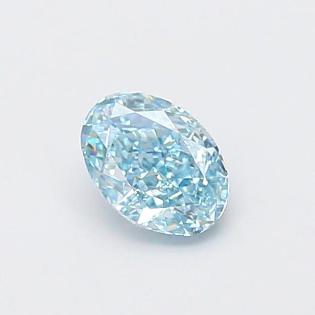 1.01 Ct. Fancy Vivid Bluish Green Oval Lab Grown Diamond