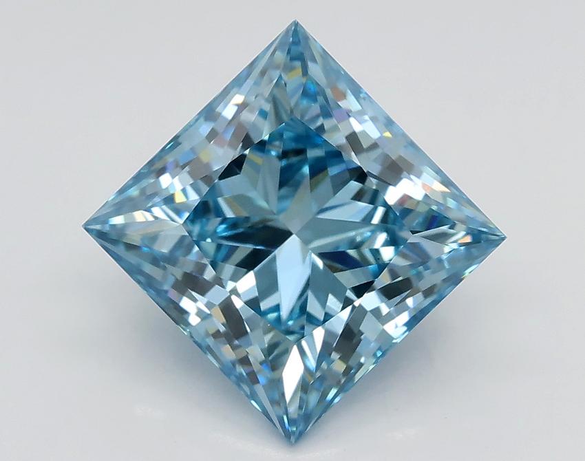 3.02 Ct. Fancy Vivid Blue Princess Lab Grown Diamond
