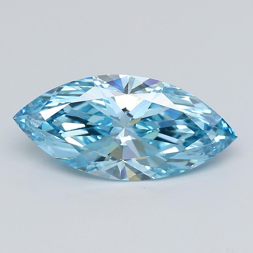 4.00 Ct. Fancy Vivid  Blue Marquise Lab Grown Diamond
