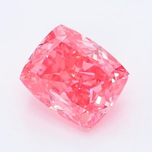 0.94 Ct. Fancy Vivid Pink Cushion Lab Grown Diamond