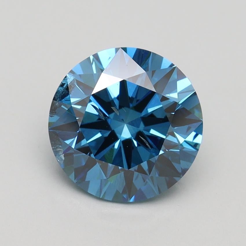 2.50 Ct. Fancy Vivid Blue Round Lab Grown Diamond