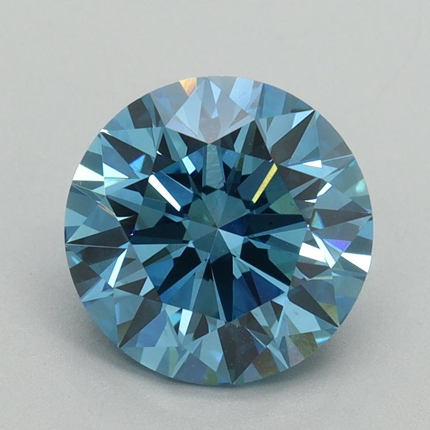 2.29 Ct. Fancy Vivid Blue Round Lab Grown Diamond