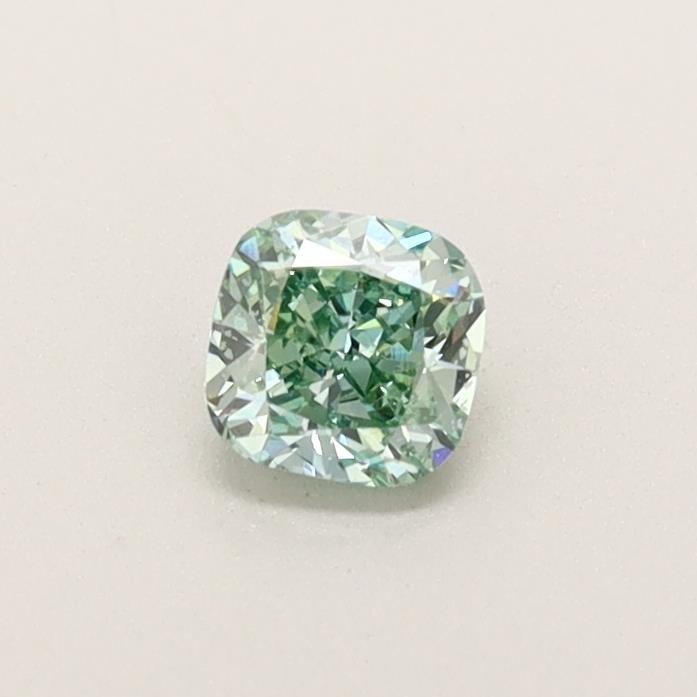 0.32 Ct. Fancy Vivid Yellowish Green Cushion Lab Grown Diamond