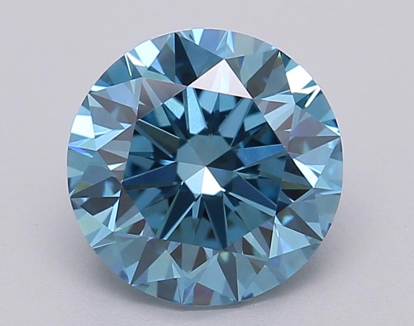 2.01 Ct. Fancy Vivid Blue Round Lab Grown Diamond