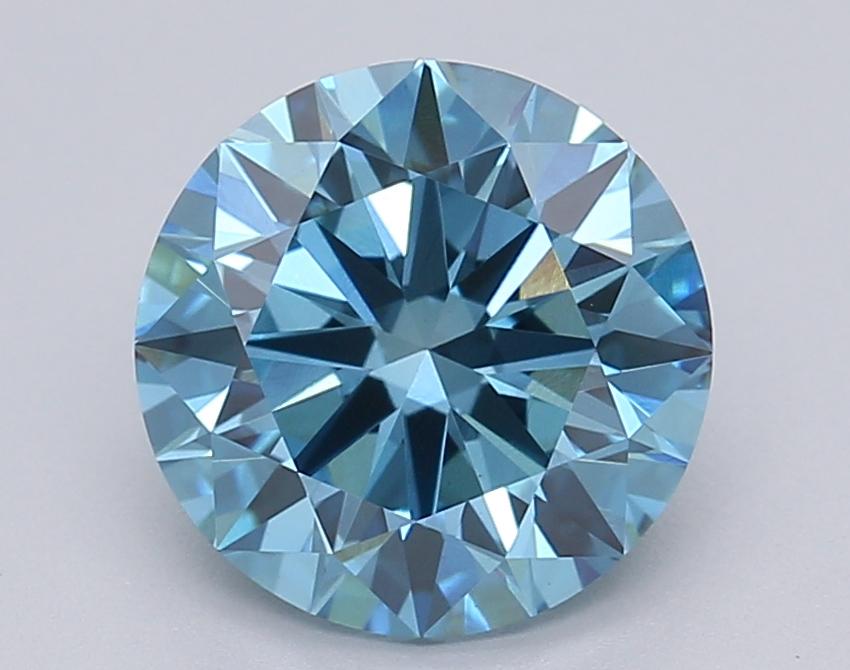 2.02 Ct. Fancy Vivid Blue Round Lab Grown Diamond