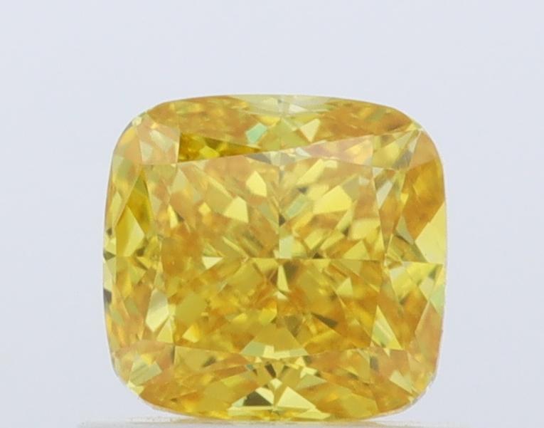 0.72 Ct. Fancy Vivid  Yellow Cushion Lab Grown Diamond