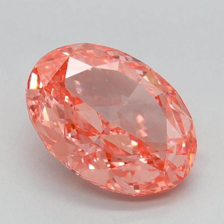 1.76 Ct. Fancy Vivid Orangy Pink Oval Lab Grown Diamond