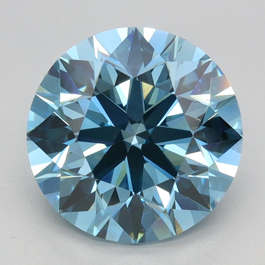 2.97 Ct. Fancy Vivid Blue Round Lab Grown Diamond