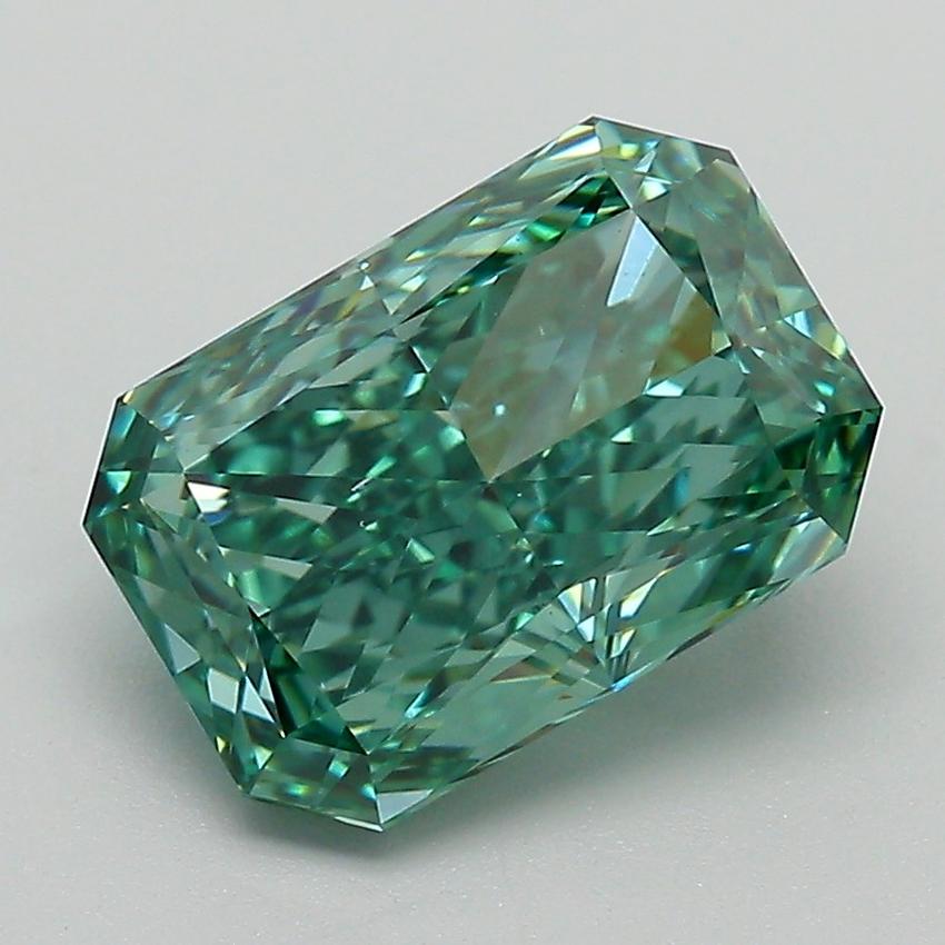 3.00 Ct. Fancy Vivid Green Radiant Lab Grown Diamond