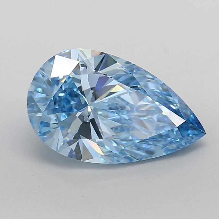 3.90 Ct. Fancy Vivid  Blue Pear Lab Grown Diamond
