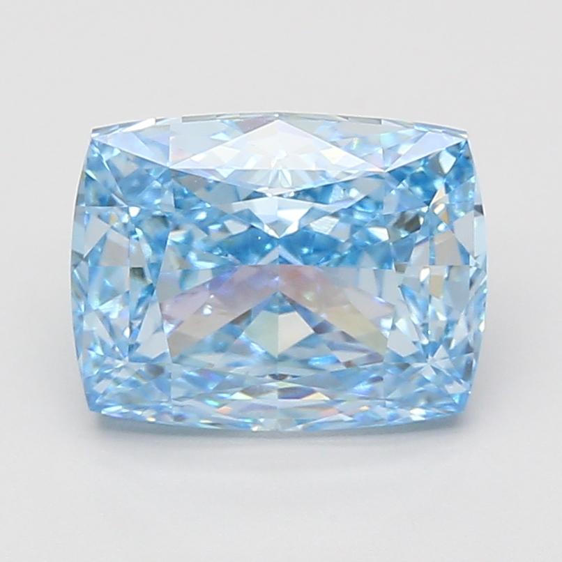 4.09 Ct. Fancy Vivid Blue Cushion Lab Grown Diamond