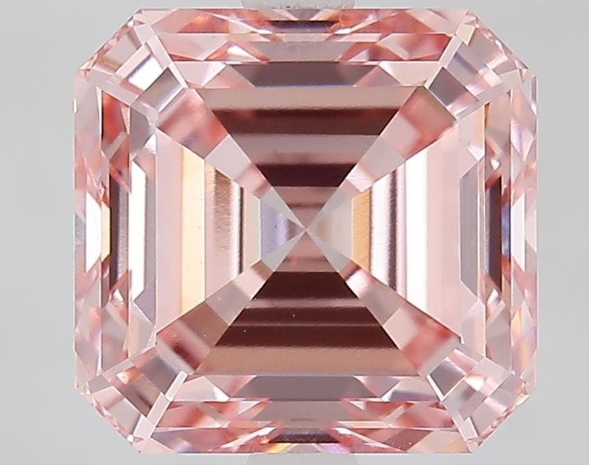 4.06 Ct. Fancy Vivid Pink Asscher Lab Grown Diamond
