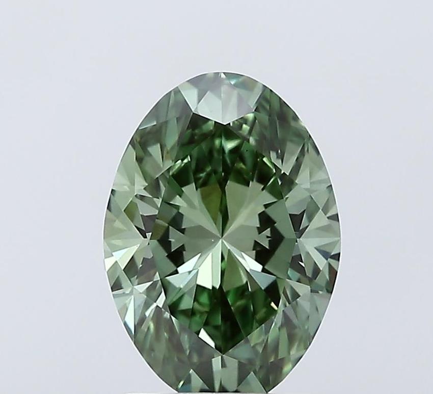 2.02 Ct. Fancy Vivid Green Oval Lab Grown Diamond
