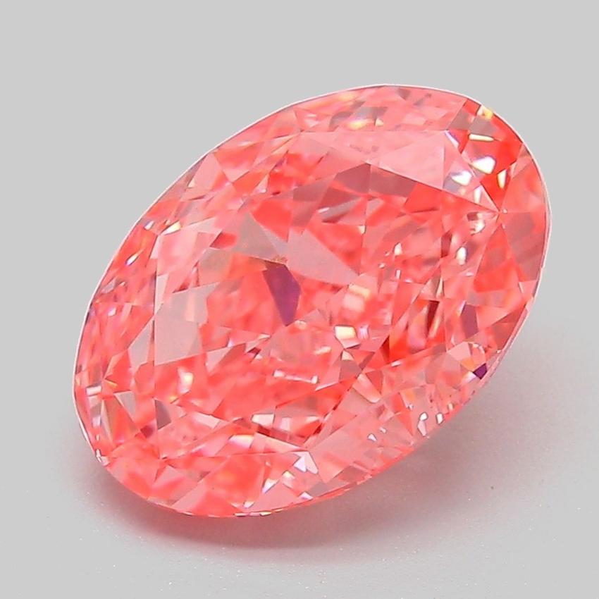 3.19 Ct. Fancy Vivid Pink Oval Lab Grown Diamond
