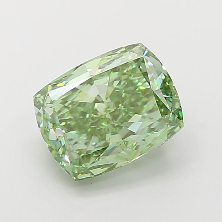 4.75 Ct. Fancy Vivid Green Cushion Lab Grown Diamond