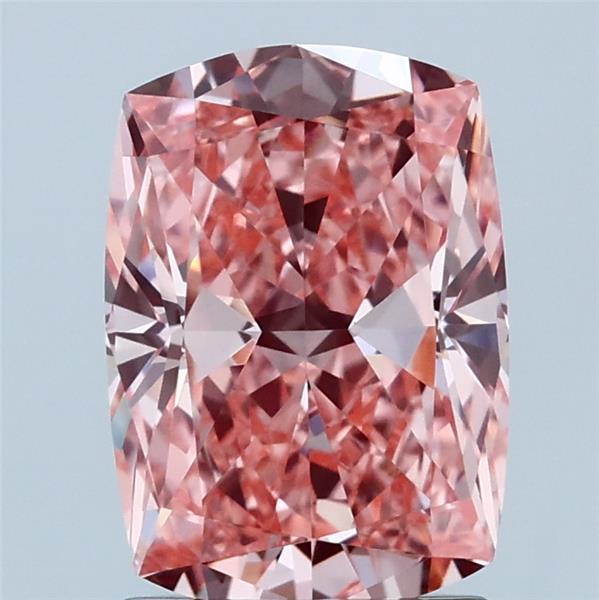 2.00 Ct. Fancy Vivid  Pink Cushion Lab Grown Diamond