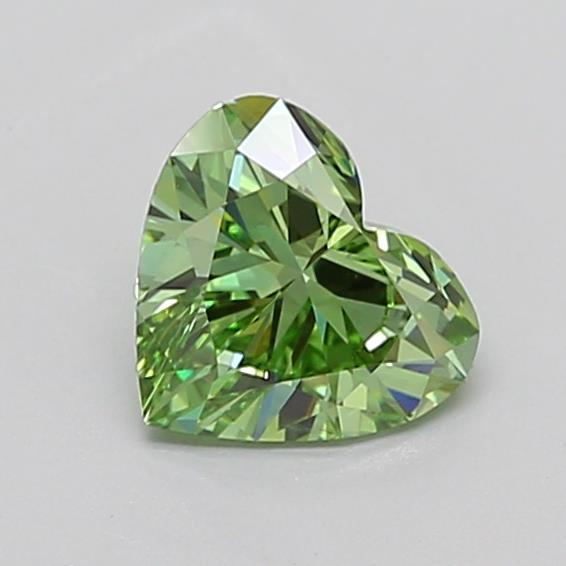 1.13 Ct. Fancy Vivid  Green Heart Lab Grown Diamond