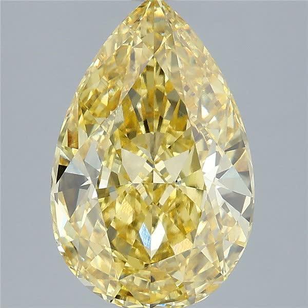4.08 Ct. Fancy Intense Yellow Pear Lab Grown Diamond