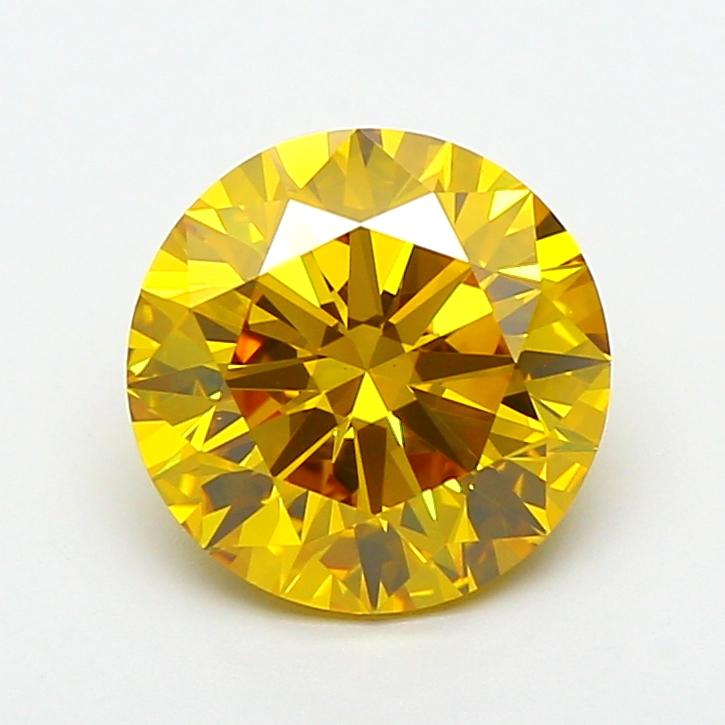 2.18 Ct. Fancy Vivid  Yellow Round Lab Grown Diamond