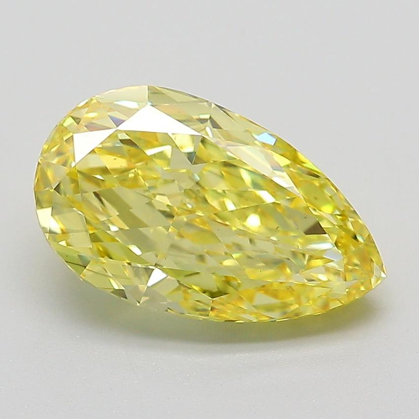 3.01 Ct. Fancy Intense  Yellow Pear Lab Grown Diamond