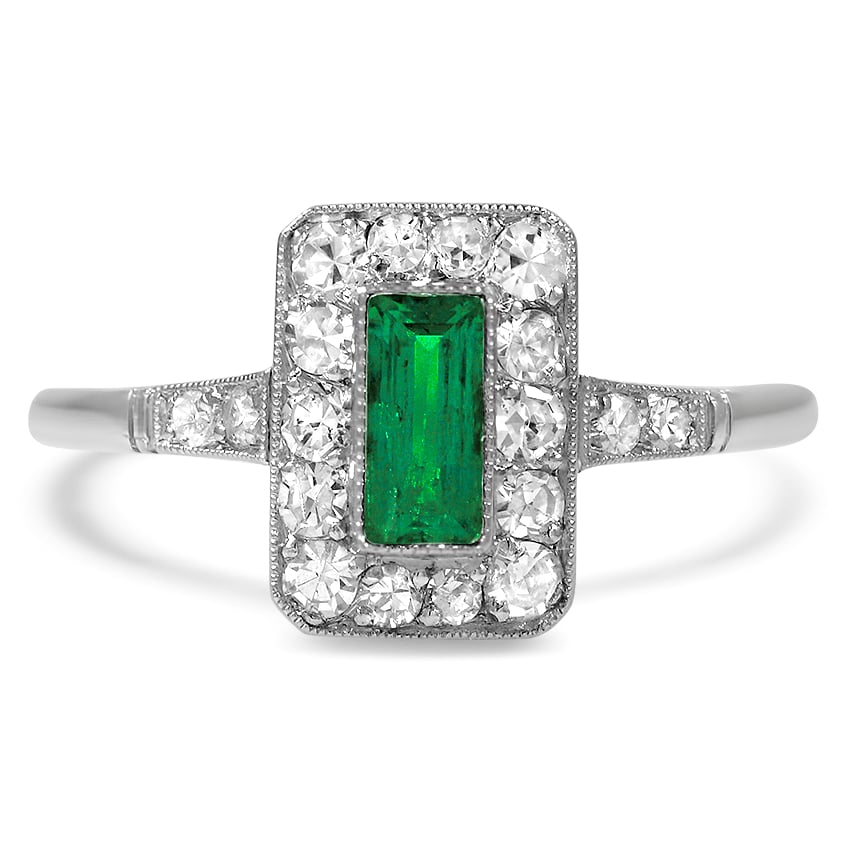 Art Deco Reproduction Emerald Vintage Ring