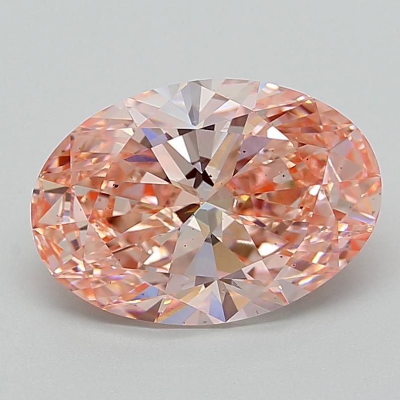 4.04 Ct. Fancy Vivid  Pink Oval Lab Grown Diamond