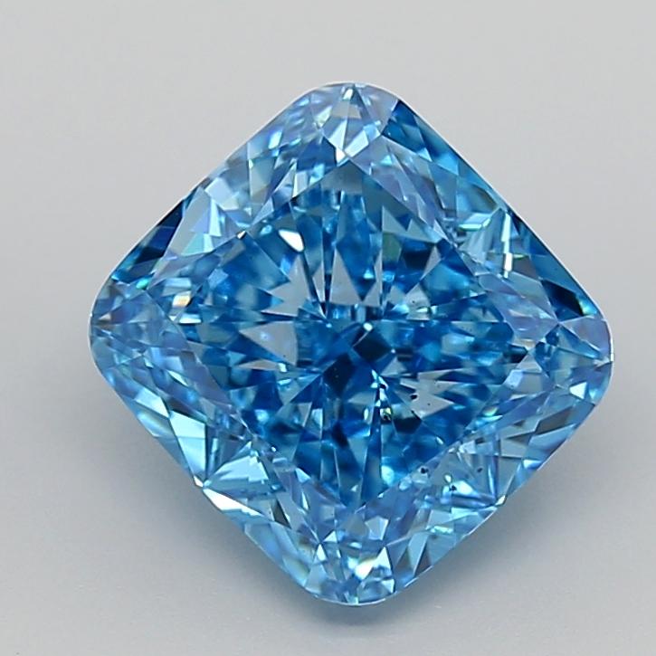 4.10 Ct. Fancy Vivid  Blue Cushion Lab Grown Diamond