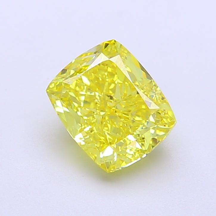 1.56 Ct. Fancy Vivid  Yellow Cushion Lab Grown Diamond