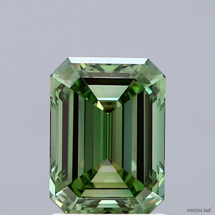 2.05 Ct. Fancy Vivid Green Emerald Lab Grown Diamond