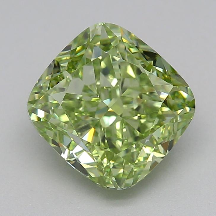 1.98 Ct. Fancy Intense  Green Cushion Lab Grown Diamond