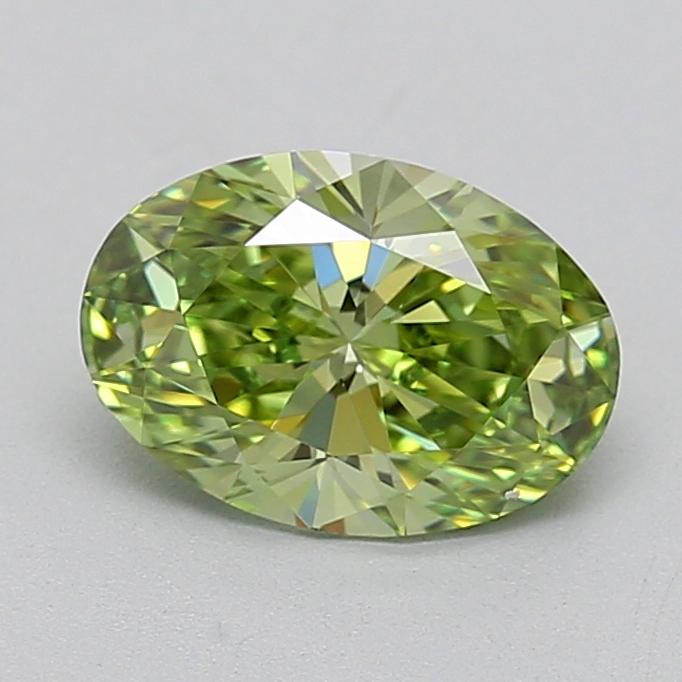 1.06 Ct. Fancy Vivid  Green Oval Lab Grown Diamond