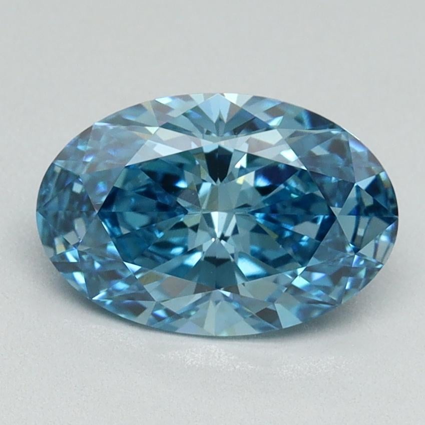 1.55 Ct. Fancy Vivid Blue Oval Lab Grown Diamond
