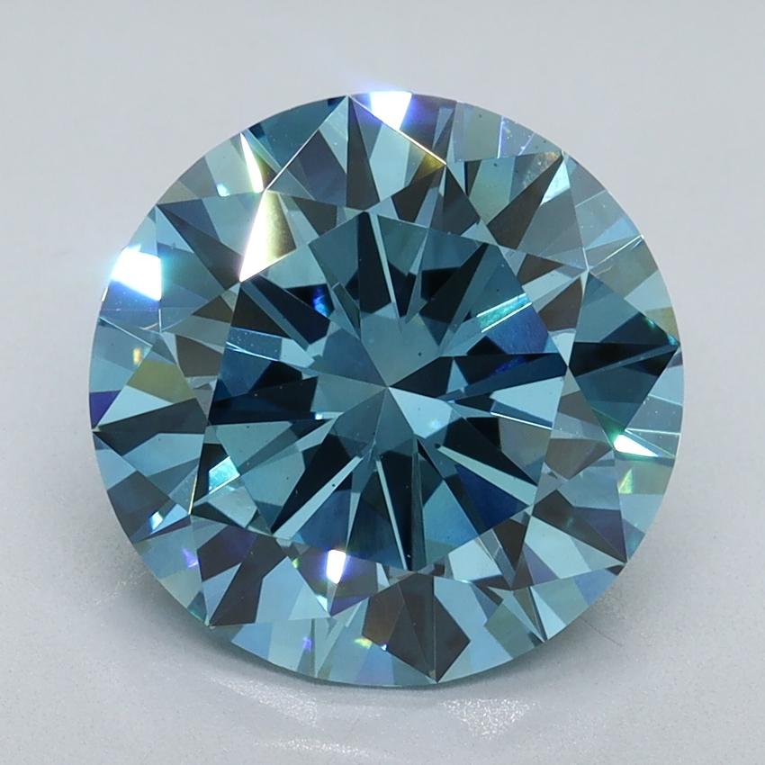 4.01 Ct. Fancy Vivid Blue Round Lab Grown Diamond