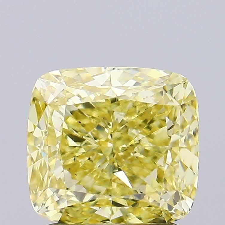 1.91 Ct. Fancy Intense Yellow Cushion Lab Grown Diamond