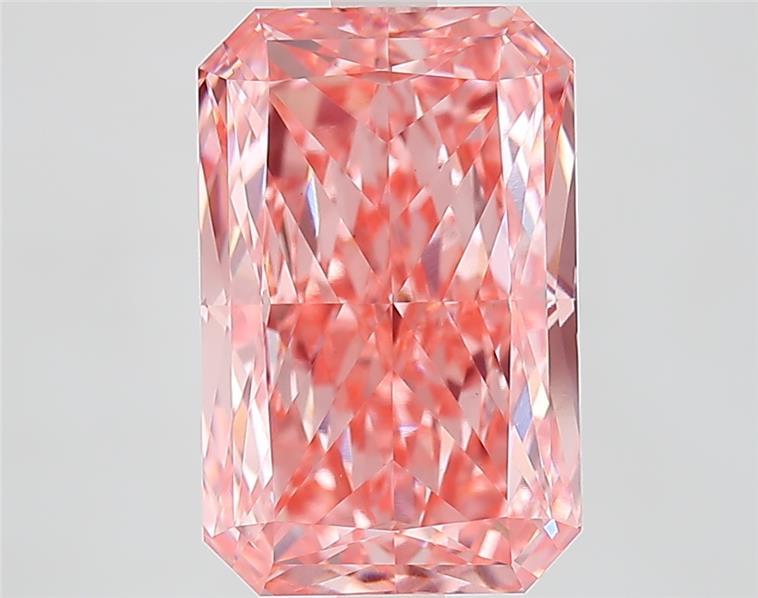 5.05 Ct. Fancy Vivid  Pink Radiant Lab Grown Diamond