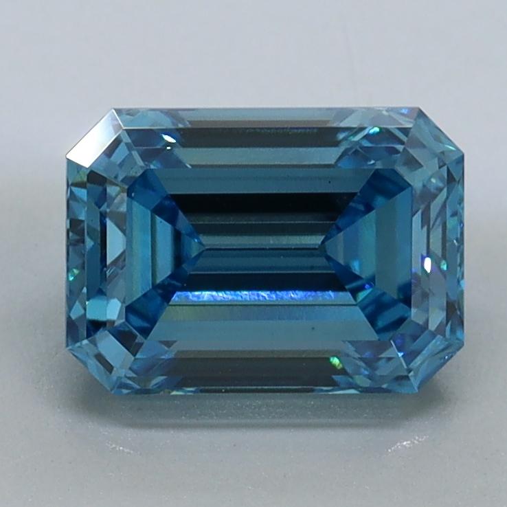 1.53 Ct. Fancy Vivid Malibu Blue Emerald Lab Grown Diamond