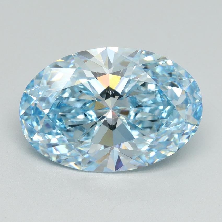 5.70 Ct. Fancy Vivid Blue Oval Lab Grown Diamond