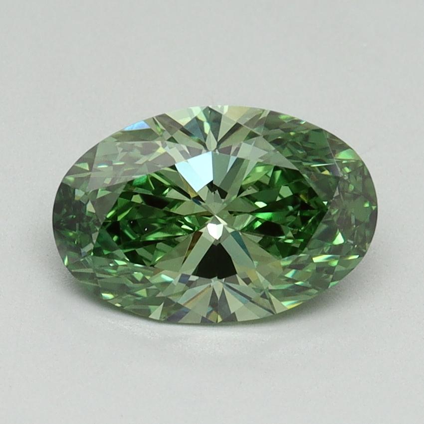 1.32 Ct. Fancy Vivid Green Oval Lab Grown Diamond
