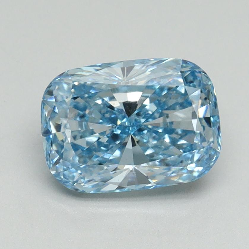 1.52 Ct. Fancy Vivid Blue Cushion Lab Grown Diamond