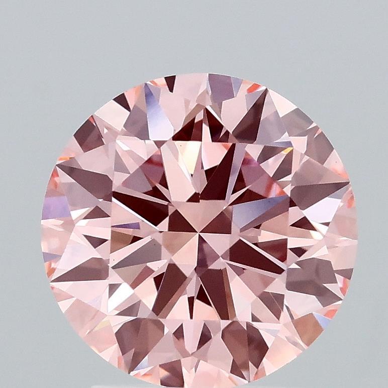 2.44 Ct. Fancy Vivid Pink Round Lab Grown Diamond