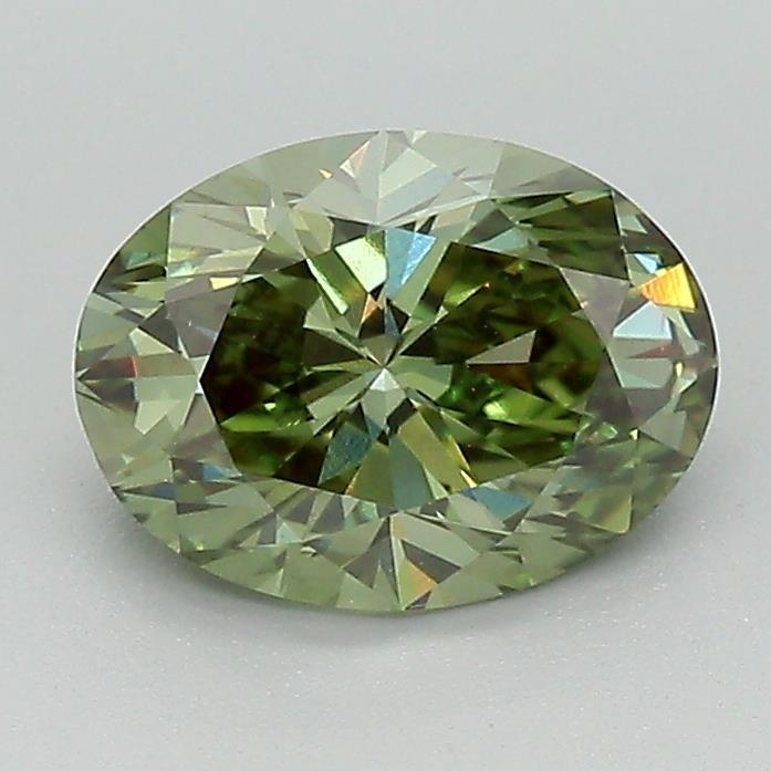1.63 Ct. Fancy Vivid Green Oval Lab Grown Diamond
