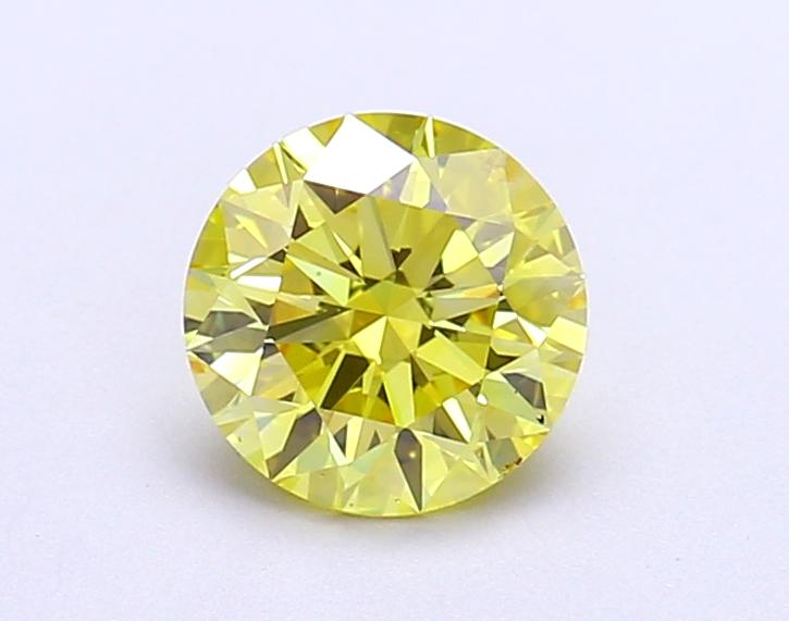1.07 Ct. Fancy Vivid Yellow Round Lab Grown Diamond