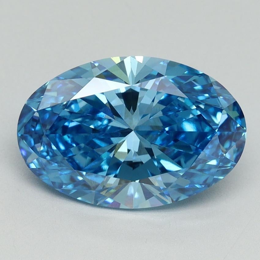 3.21 Ct. Fancy Vivid Blue Oval Lab Grown Diamond